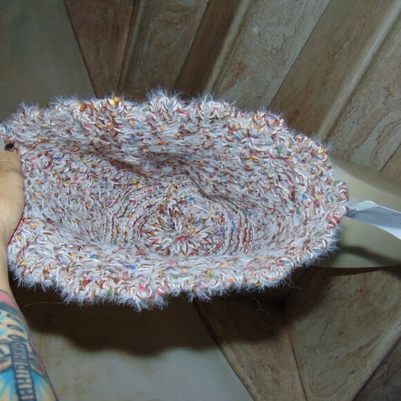 RARE Hansel From Basel Bucket Hat Crochet Multicolored Fuzzy Knit Winter Cabin - Picture 7 of 8